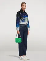 Denim Jacket In Vol Au Nuit Print
