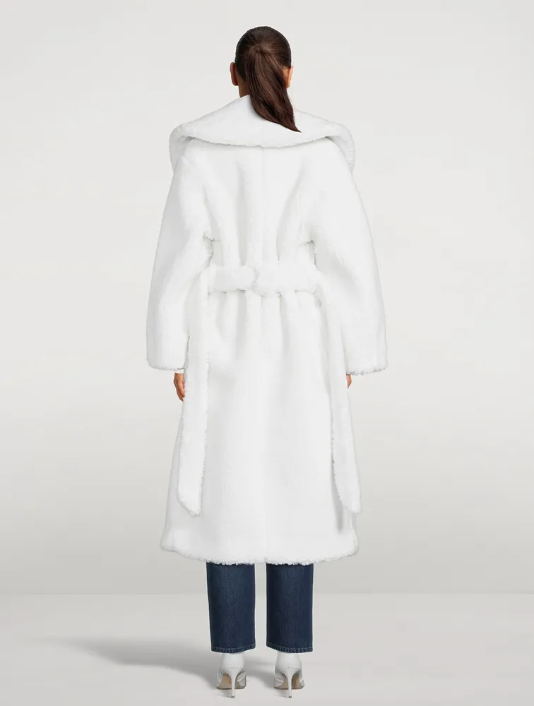 Belted Faux Shearling Coat