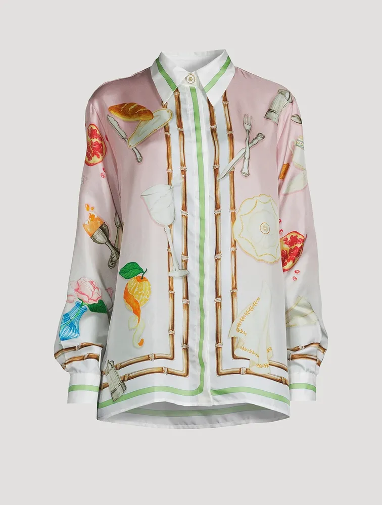 Ne Pas Deranger Printed Silk Shirt