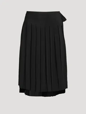 Pleated Apron Midi Skirt