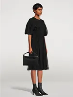 Sculpted T-Shirt Dress With Tulle Overlay