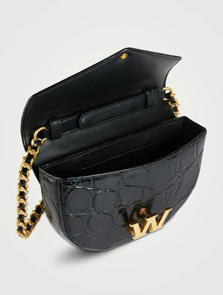 Legacy Croc-Embossed Leather Crossbody Bag