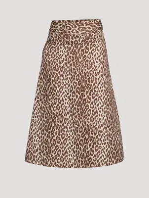 Cotton And Silk Skirt Leopard Print