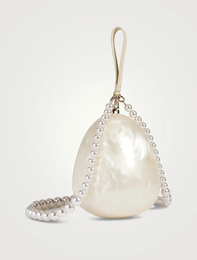 XL Egg Bag With Pearl Crossbody Strap