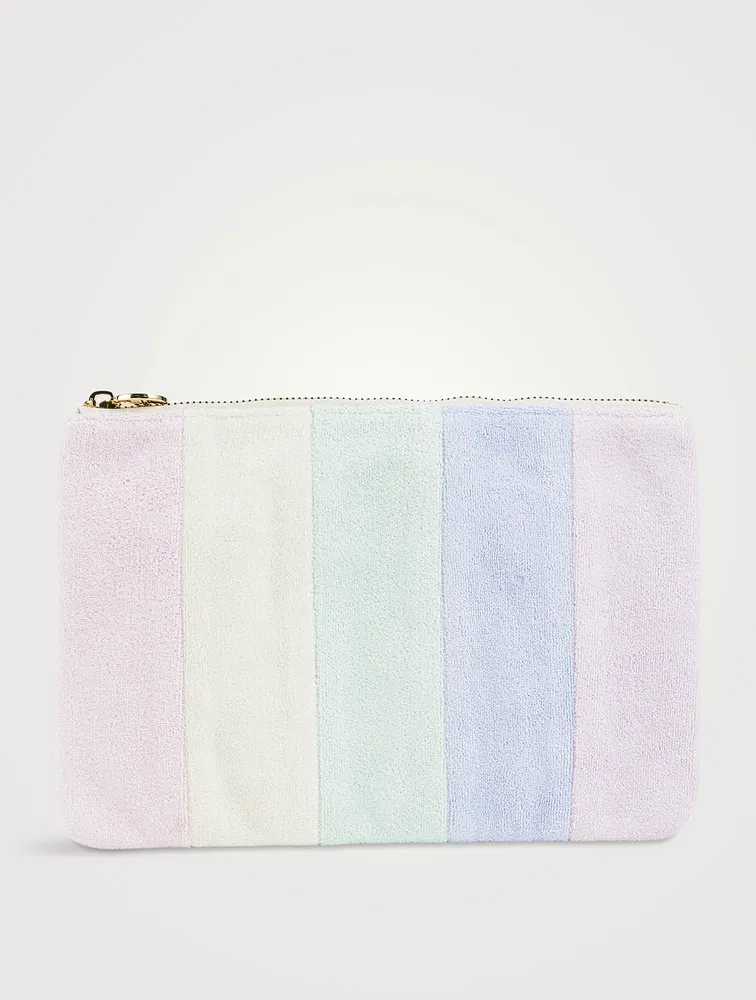 Colourblock Terry Flat Pouch