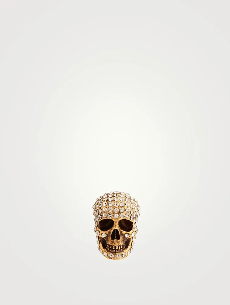 Pavé Skull Stud Earrings With Crystals