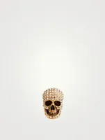 Pavé Skull Stud Earrings With Crystals