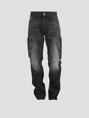 Cotton Slim-Fit Jeans With Zippers