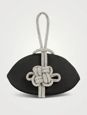 Double Knot Crystal Satin Clutch