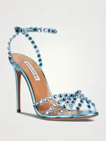 Tequila Embellished Metallic Leather Sandals