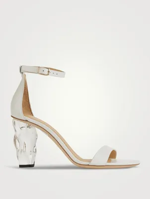 Le Luz Embellished-Heel Suede Sandals