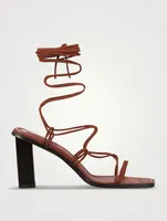 Le Doheny Ankle-Wrap Leather Sandals