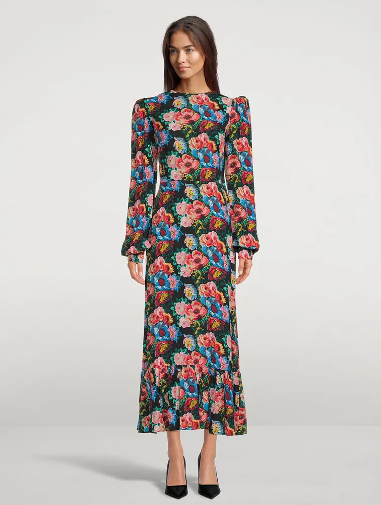 The Villanelle Dress Vampire Bouquet Print