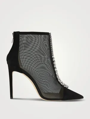 Bing Crystal-Embellished Mesh Booties