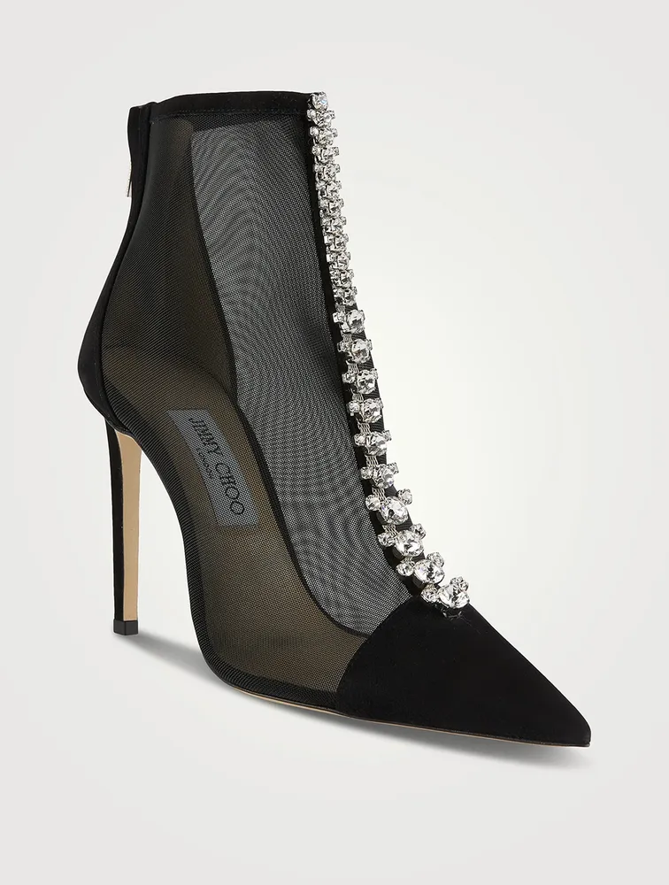 Bing Crystal-Embellished Mesh Booties
