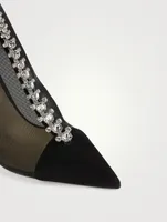 Bing Crystal-Embellished Mesh Booties