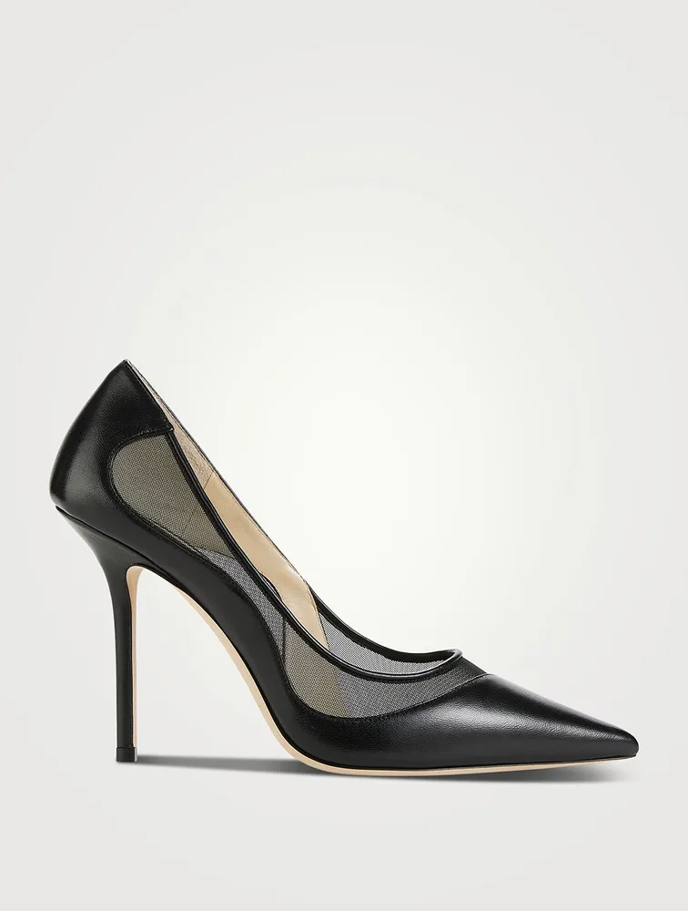 Love 100 Sheer Cut-Out Leather Pumps