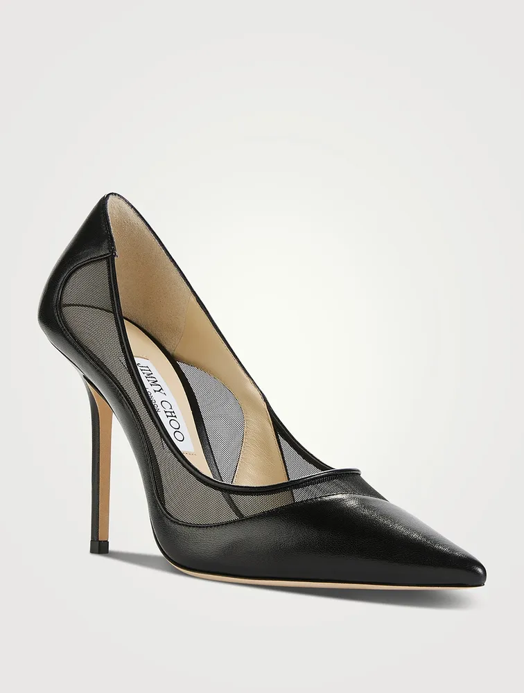 Love 100 Sheer Cut-Out Leather Pumps