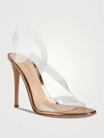 Metropolis 105 PVC And Metallic Leather Slingback Sandals