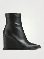Leather Wedge Ankle Boots