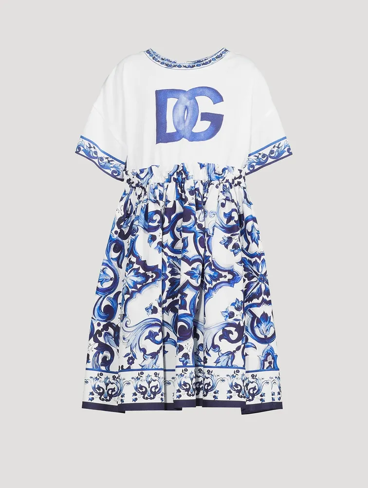 Poplin Dress Majolica Print