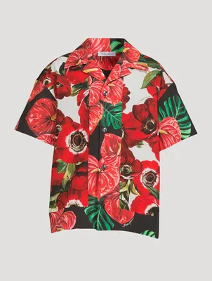 Poplin Shirt In Floral Print