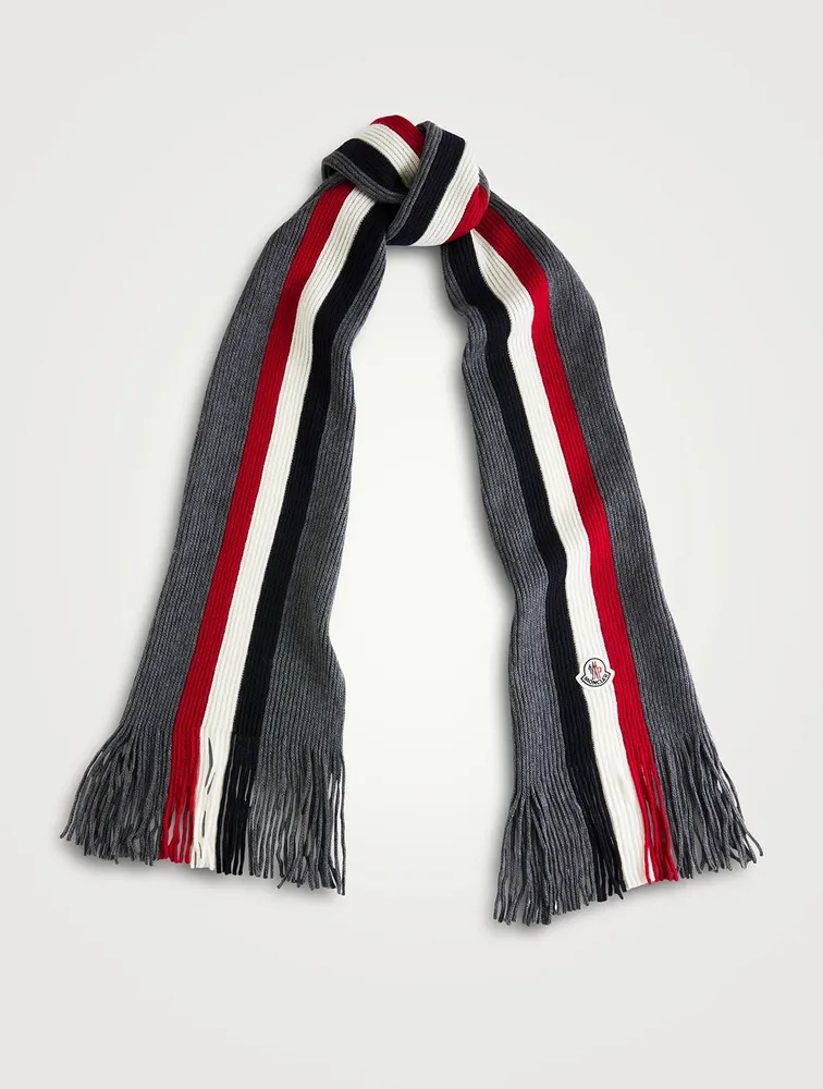 Wool Stripe Logo Scarf