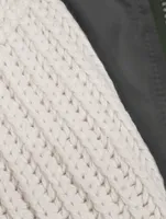 Nylon Twill x Wool Knit Blouson Jacket