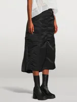 Nylon Twill Mix Cargo Skirt