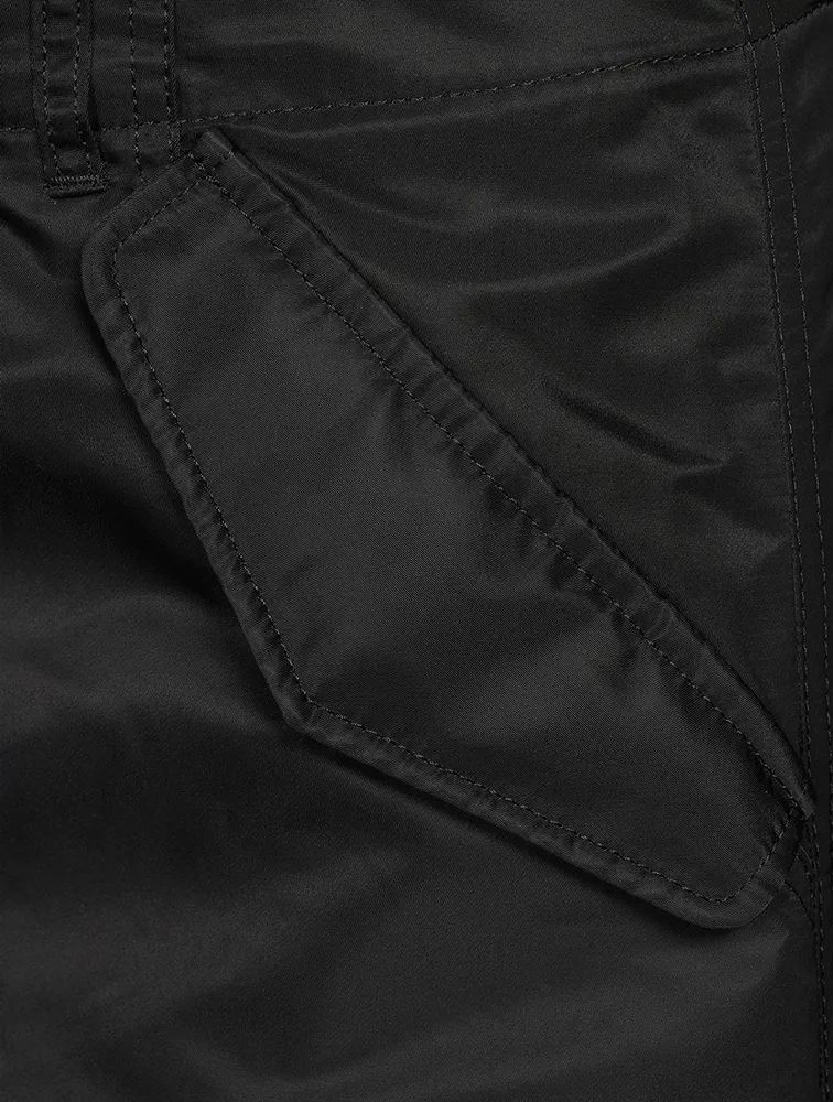 Nylon Twill Mix Cargo Skirt