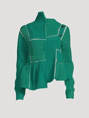 Wool Asymmetric Patchwork Sweater