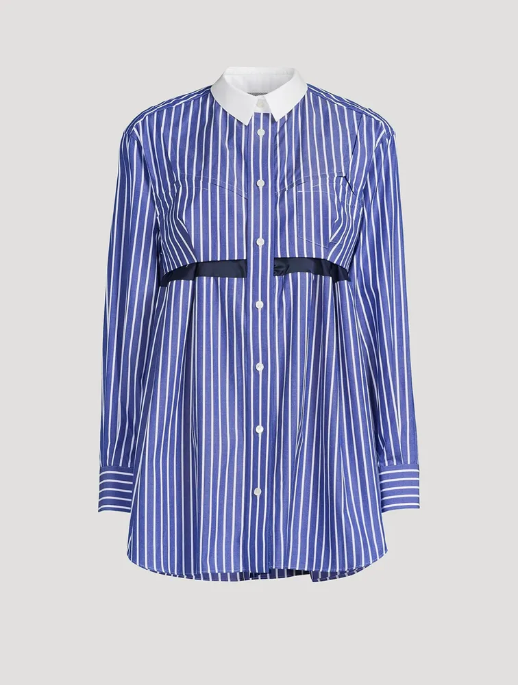 Poplin Shirt Pinstripe Print