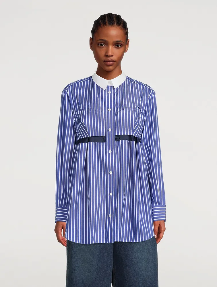 Poplin Shirt Pinstripe Print