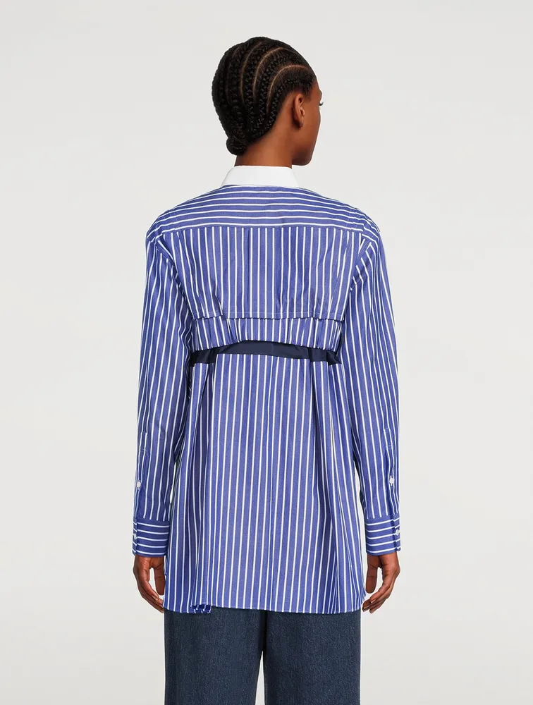 Poplin Shirt Pinstripe Print