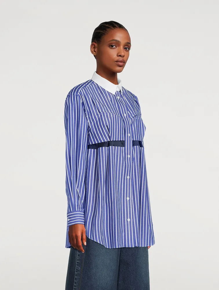 Poplin Shirt Pinstripe Print