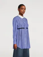 Poplin Shirt Pinstripe Print