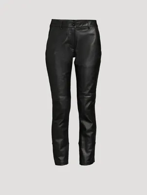 Leather And Jersey Straight-Leg Trousers
