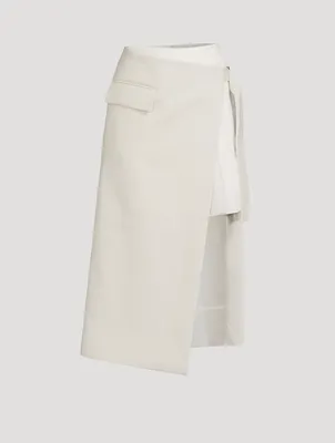 Wool Melton Midi Skirt