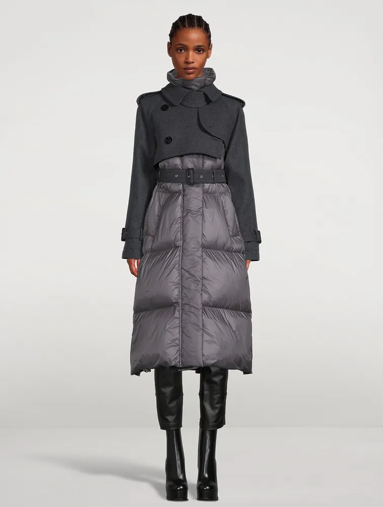 Wool Melton x Padded Coat