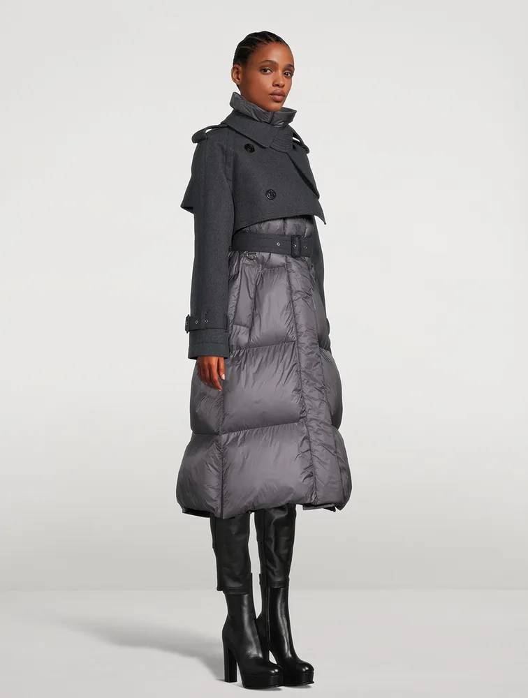 Wool Melton x Padded Coat