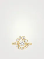 Escargot De Diamant 18K Gold Engagement Ring With Diamonds