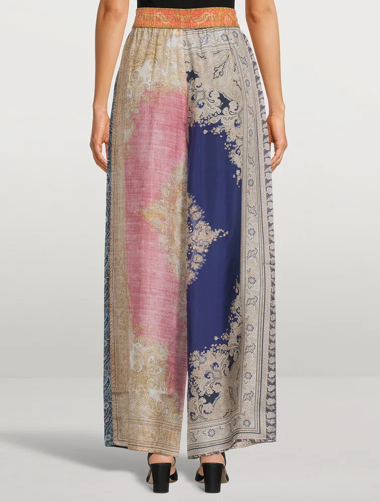 Anneke Silk Wide-Leg Pants