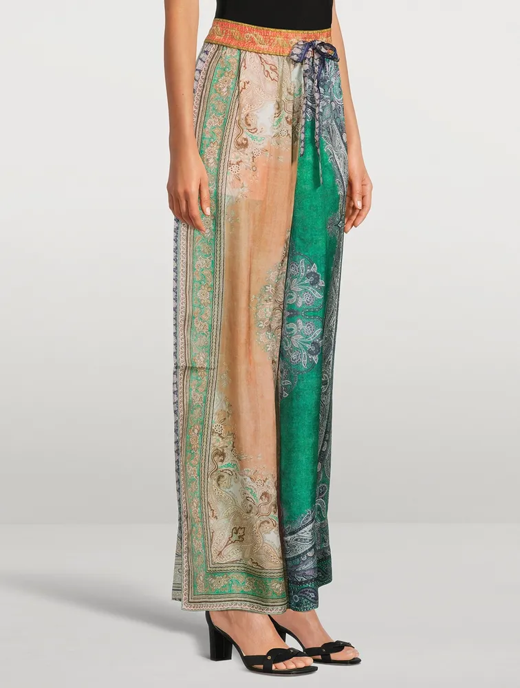 Anneke Silk Wide-Leg Pants