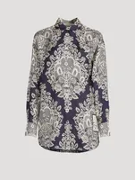 Pattie Printed Silk Habotai Shirt