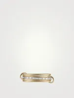 Rhea YG 18K Gold Stacked Ring With Diamonds