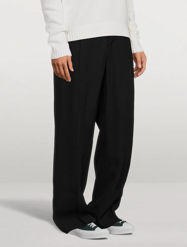 Silk-Blend Wide-Leg Pants