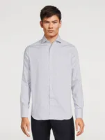 Cotton Dress Shirt Dot Print