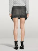 Cut-Up Denim Mini Skirt