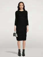 Back-to-Front Tweed Midi Dress