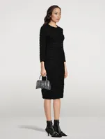 Back-to-Front Tweed Midi Dress